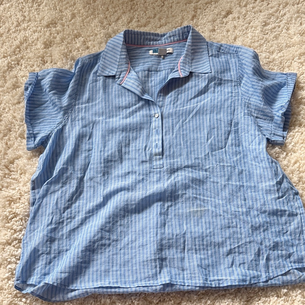 Tommy Bahama Blue Striped Short Sleeve Shirt